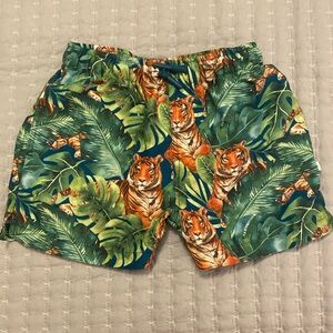 Posh Peanut Tiger Palms Swim Trunks Sz 4T